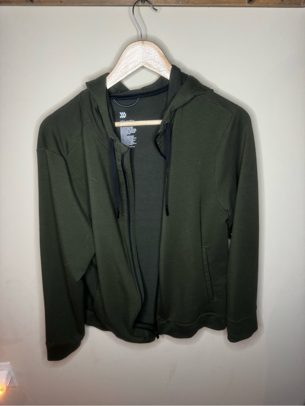 all in motion Olive Green Full-Zip Hooded Jacket